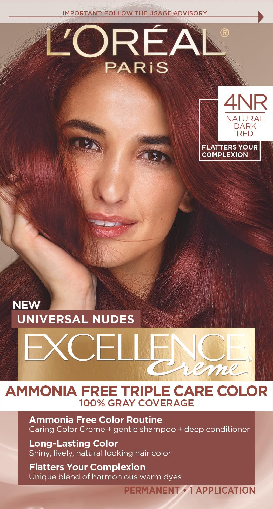 L'Oreal Paris Excellence Universal Nudes Hair Colour kit front view