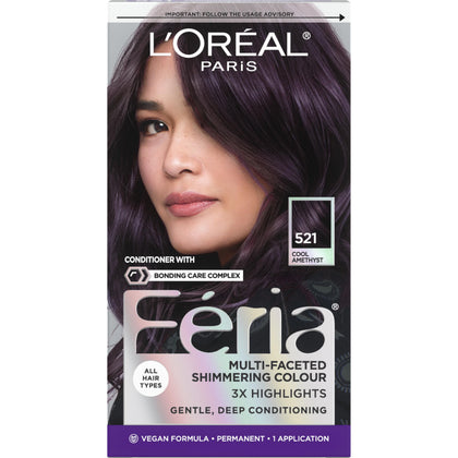 L'Oreal Paris Feria 521 Cool Amethyst hair dye kit front view