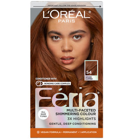 L'Oreal Paris Feria 54 Spiced Copper hair dye kit front view