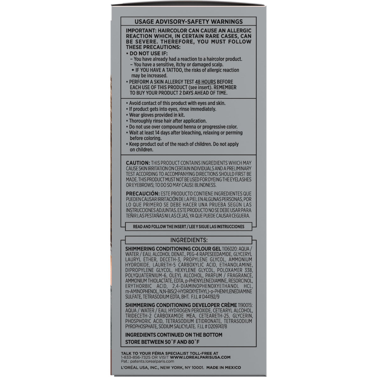 L'Oreal Paris Feria B61 Downtown Brown hair dye kit with Bonding Care Complex Conditioner
