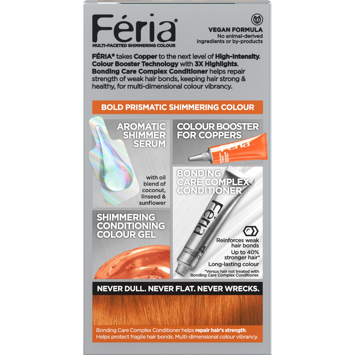 L'Oreal Paris Feria C74 Copper Crave Hair Colour kit contents