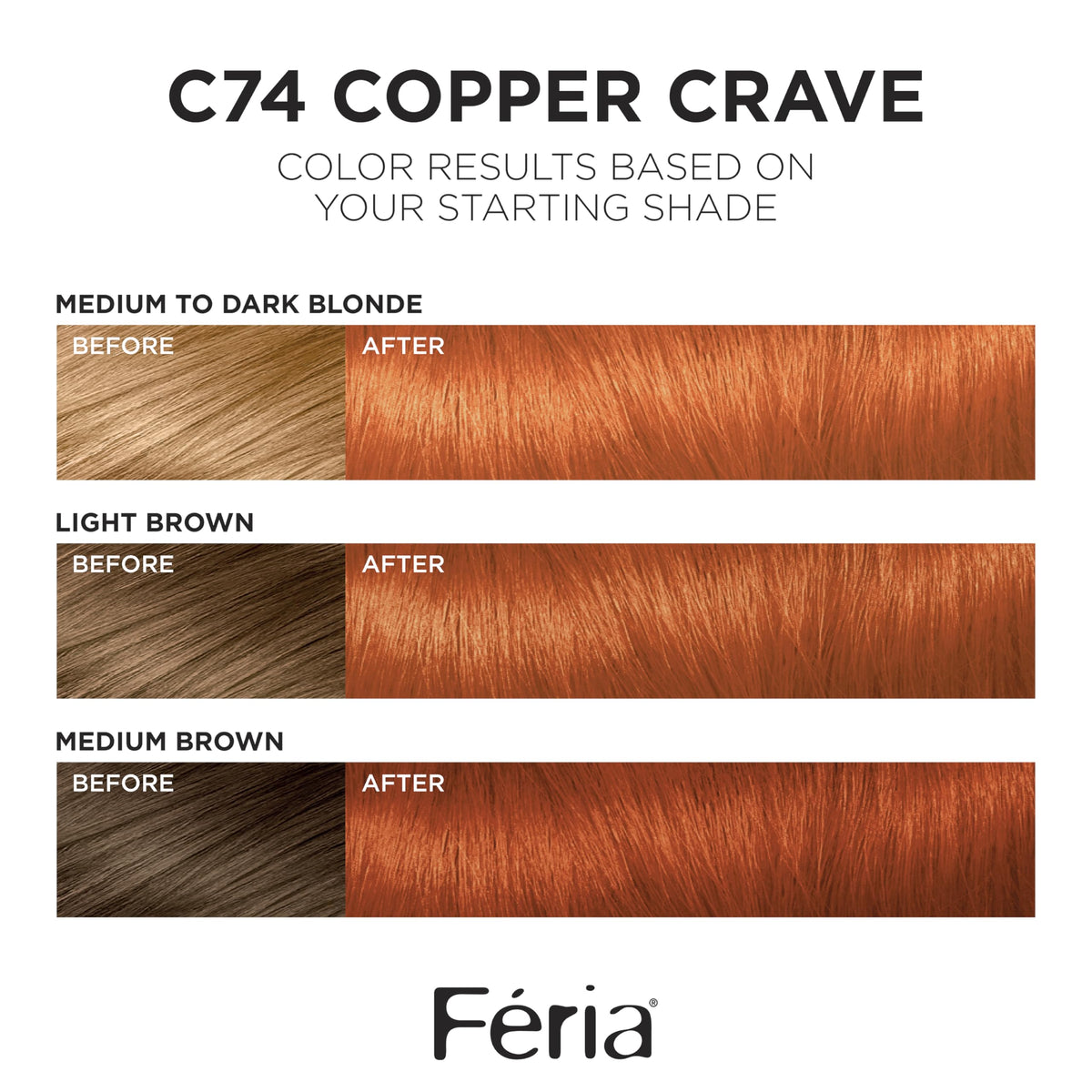 L'Oreal Paris Feria C74 Copper Crave Hair Colour with Bonding Care Conditioner