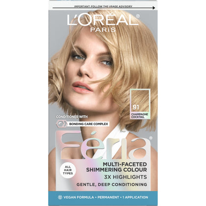 L'Oreal Paris Feria Hair Colour Kit Champagne Cocktail 91 front view