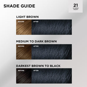 L'Oreal Paris Feria hair colour swatches on hair strands