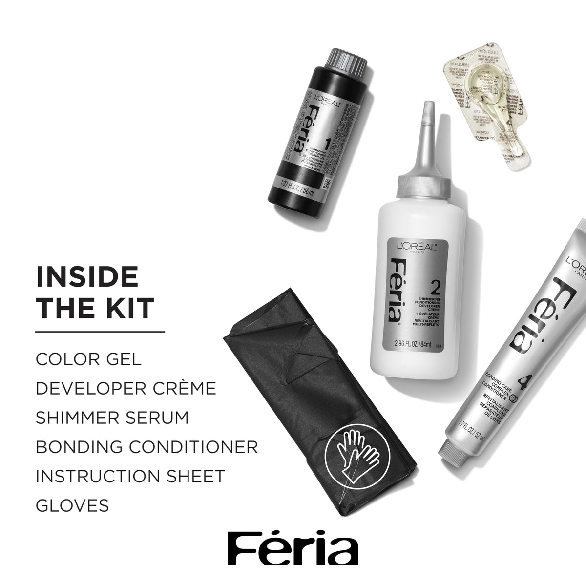 L'Oreal Paris Feria hair dye application process