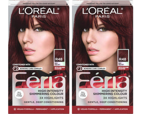 L'Oreal Paris Feria Hair Dye Kit Pack of 2 R48 Intense Deep Auburn front view
