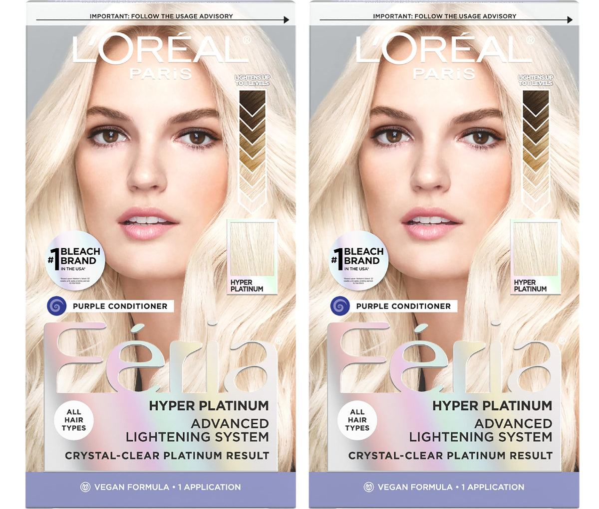 L'Oreal Paris Feria Hyper Platinum Hair Bleach Kit front view