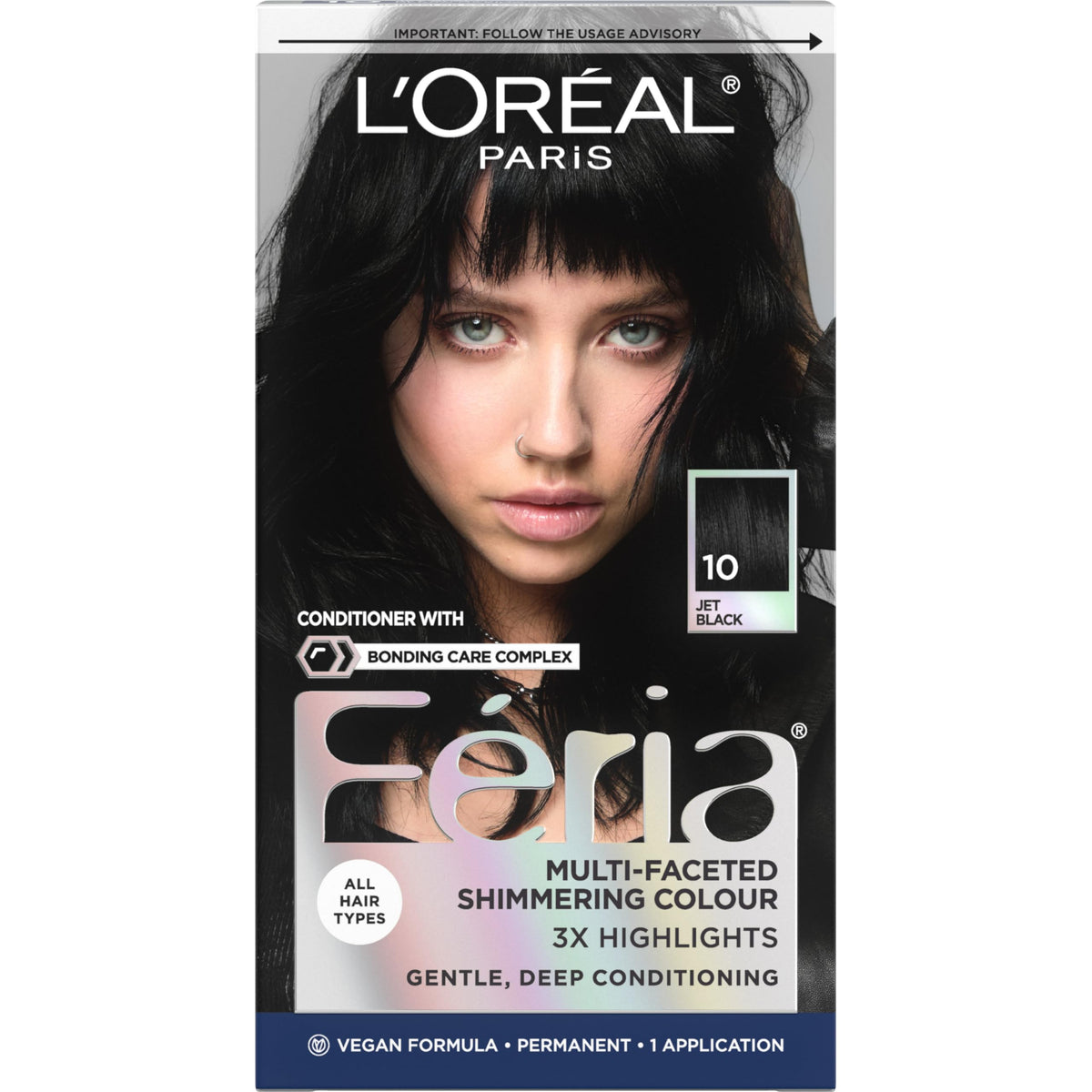 L'Oreal Paris Feria Multi-Faceted Shimmering Hair Colour kit front view