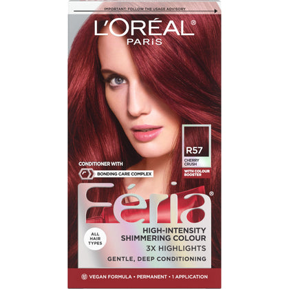 L'Oreal Paris Feria R57 Cherry Crush hair dye kit front view