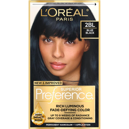 L'Oreal Paris Hair Colour Kit 2BL Blue Black front view
