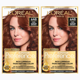 L'Oreal Paris Hair Colour Kit Chic Auburn Brown 6AB front view