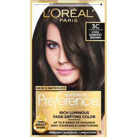 L'Oreal Paris Hair Colour Kit Cool Darkest Brown 3C front view