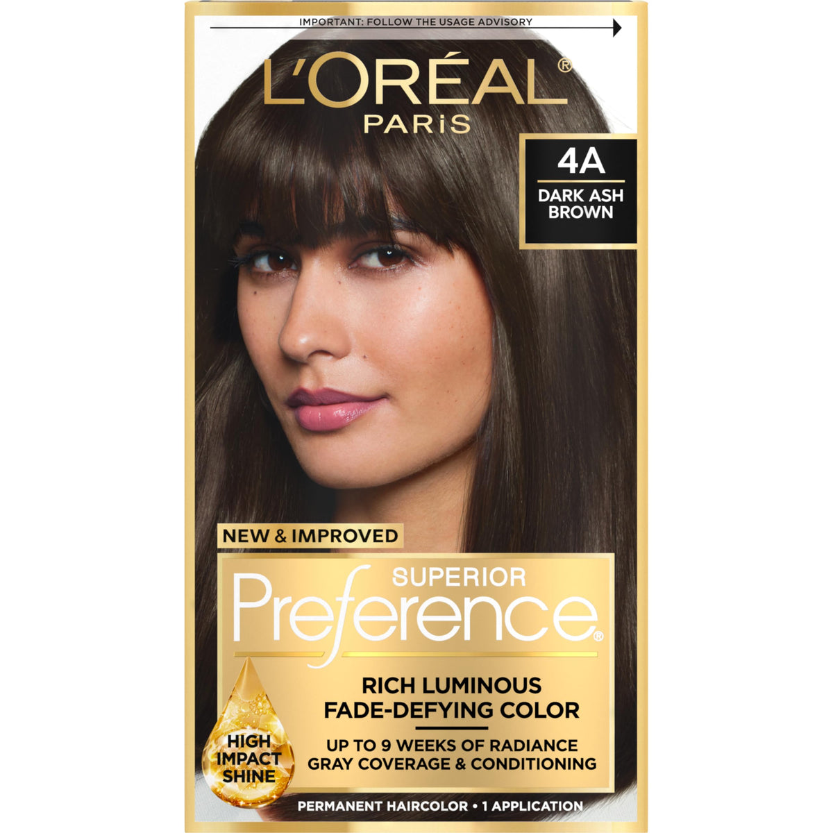 L'Oreal Paris Hair Colour Kit Dark Ash Brown 4A front view