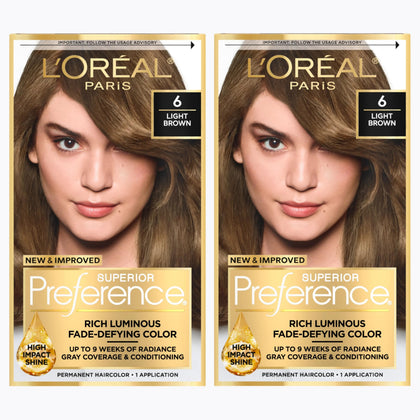 L'Oreal Paris Hair Colour Kit Light Brown 6 front view