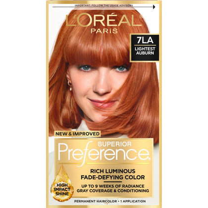 L'Oreal Paris Hair Colour Kit Lightest Auburn 7LA front view