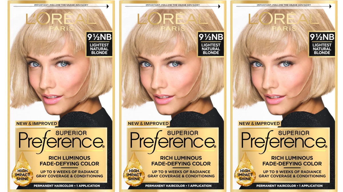 L'Oreal Paris Hair Colour Kit Lightest Natural Blonde 9.5NB front view