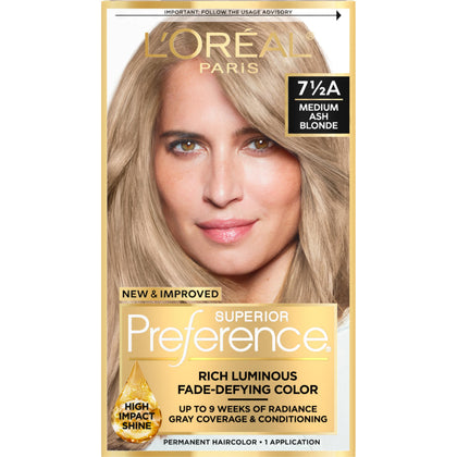L'Oreal Paris Hair Colour Kit Medium Ash Blonde 7.5A front view