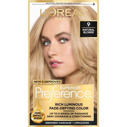 L'Oreal Paris Hair Colour Kit Natural Blonde 9 front view