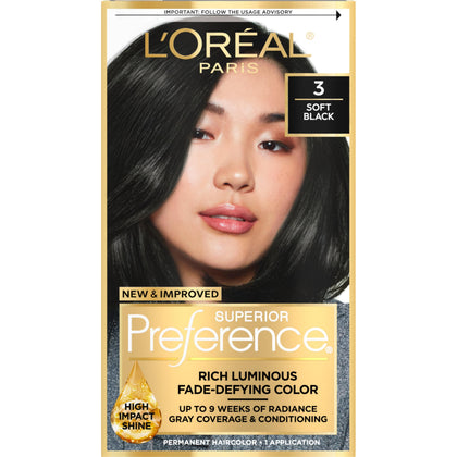 L'Oreal Paris Hair Colour Kit Soft Black 3 front view
