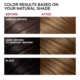 L'Oreal Paris Hair Colour U163 Hi-Lift Golden Brown on a model's hair