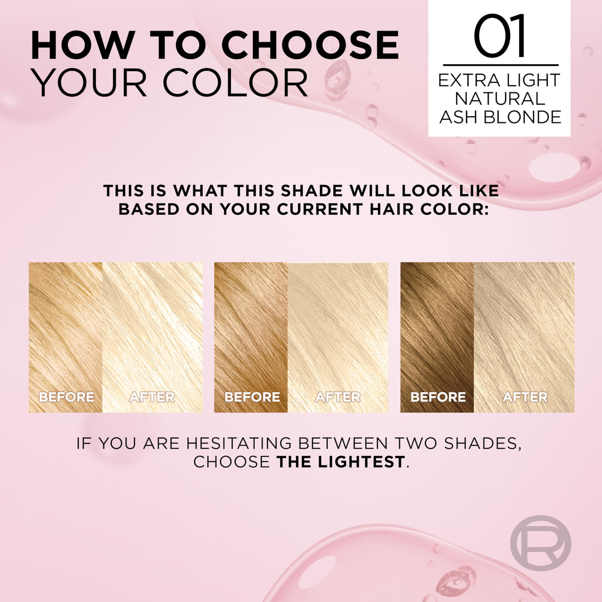 L'Oreal Paris hair dye shade options display