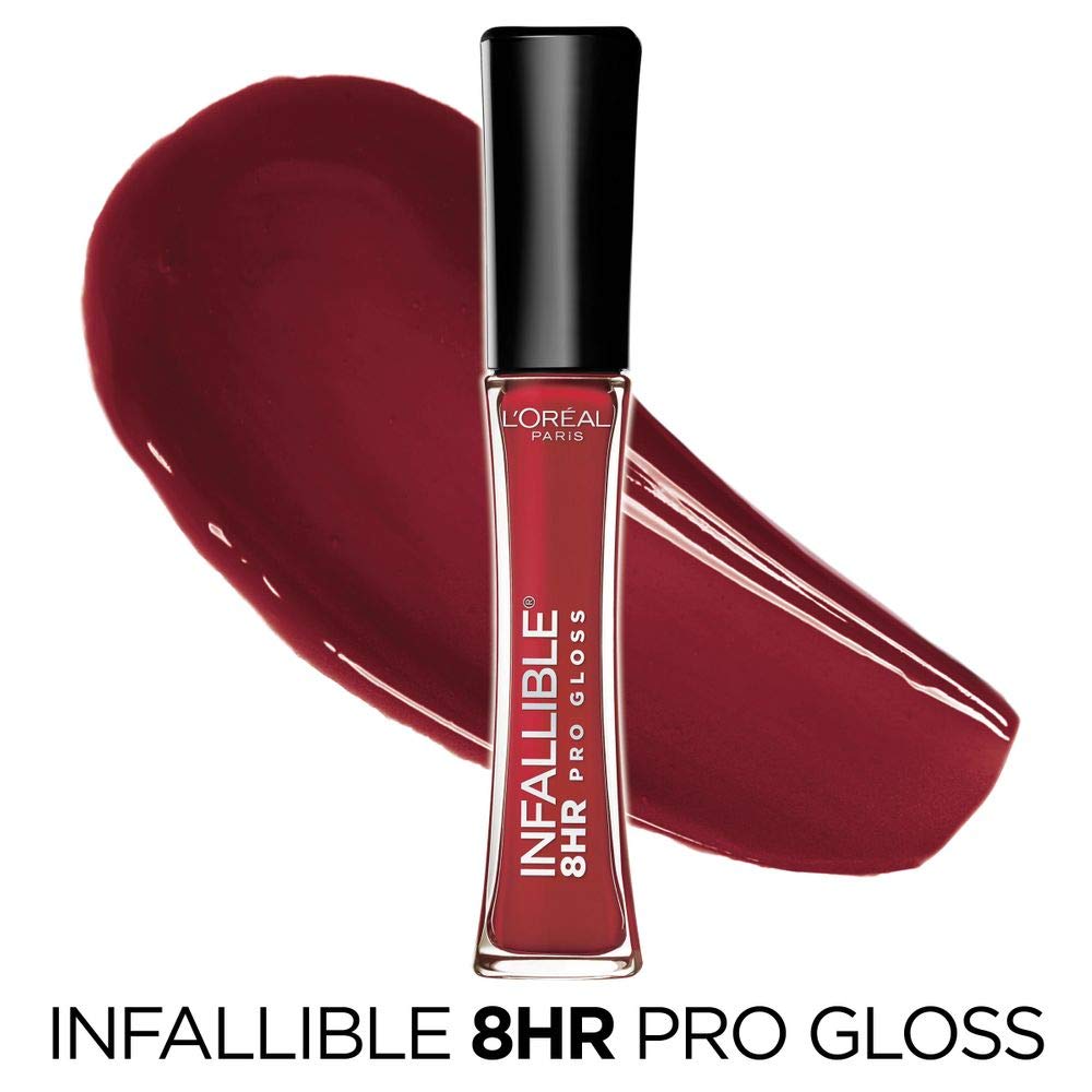 L'Oreal Paris Infallible 8 Hour Lip Gloss Rebel Red applicator close-up
