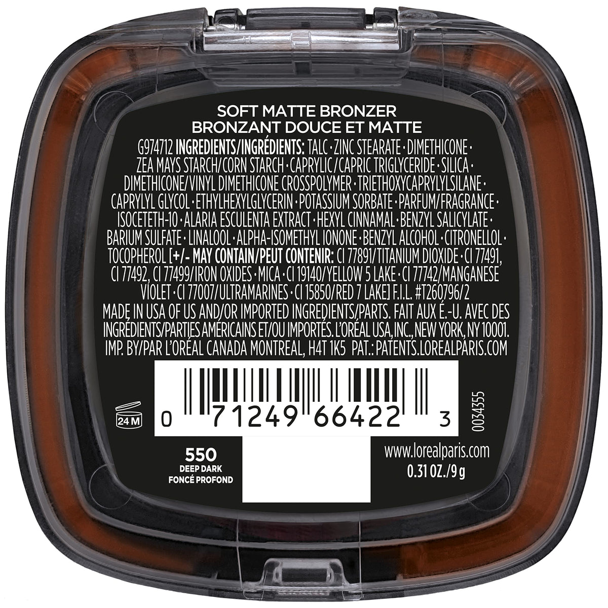 L'Oreal Paris Infallible Bronzer Deep Dark with other makeup products