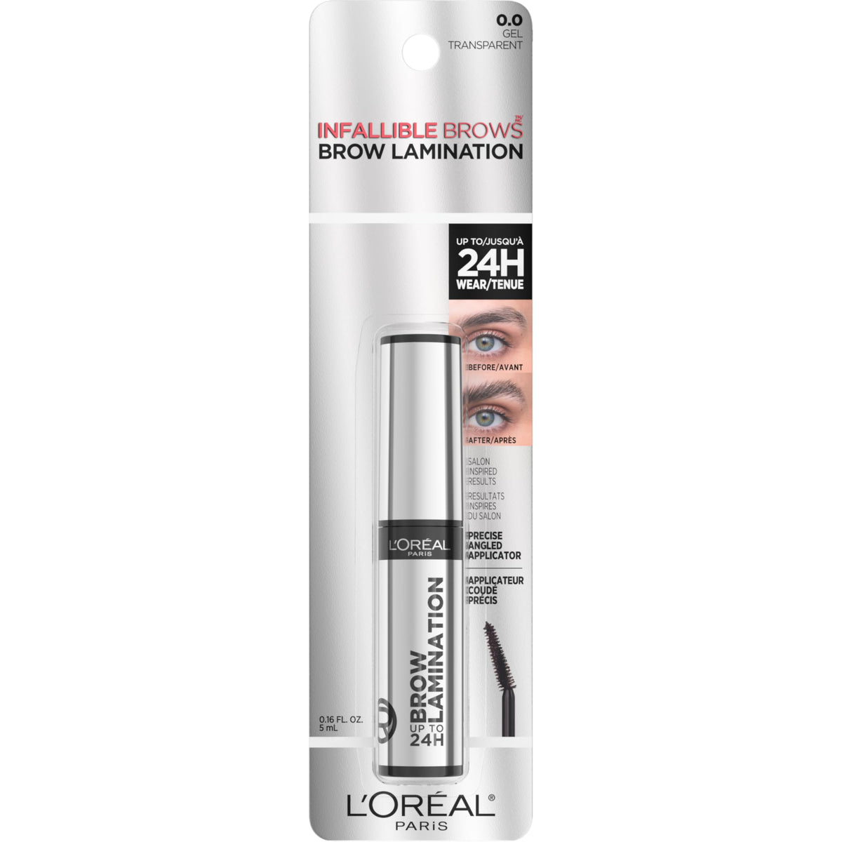 L'Oreal Paris Infallible Brow Lamination Gel with makeup essentials