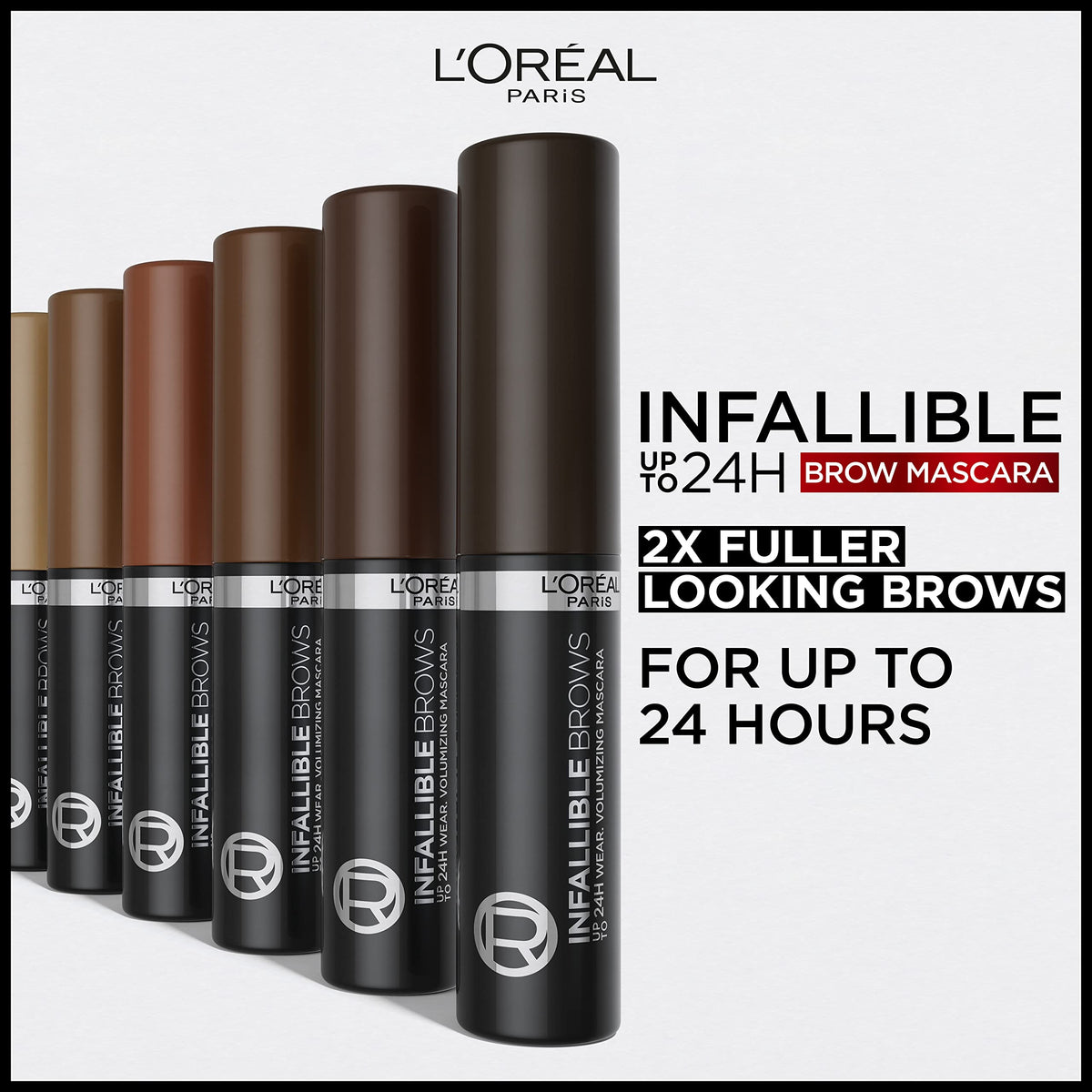 L'Oreal Paris Infallible Brow Mascara 3D micro-grip brush close-up