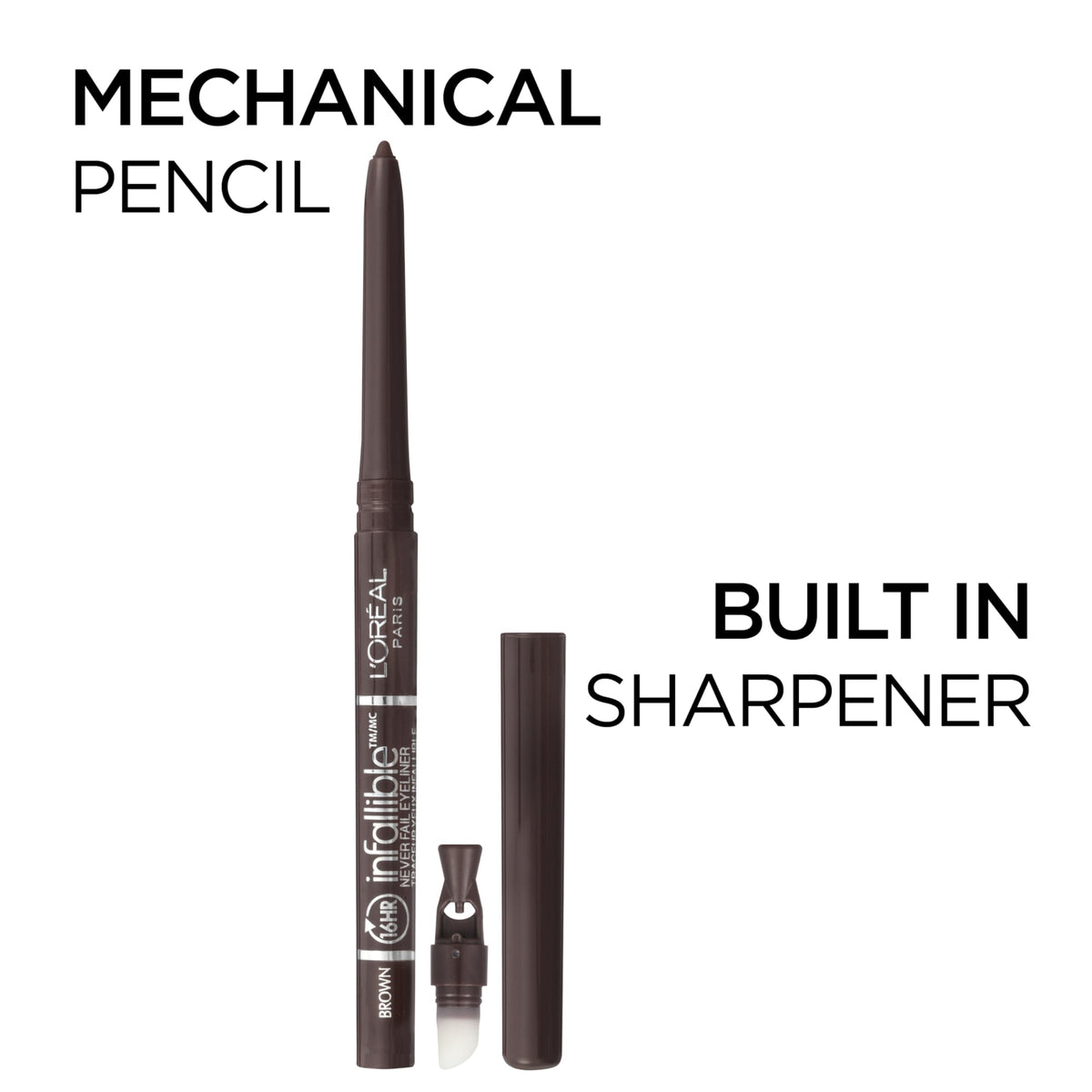 L'Oreal Paris Infallible Eyeliner with built-in sharpener side view