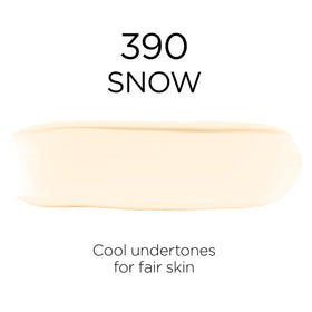 L'Oreal Paris Infallible Fresh Wear Foundation 390 Snow with makeup tools
