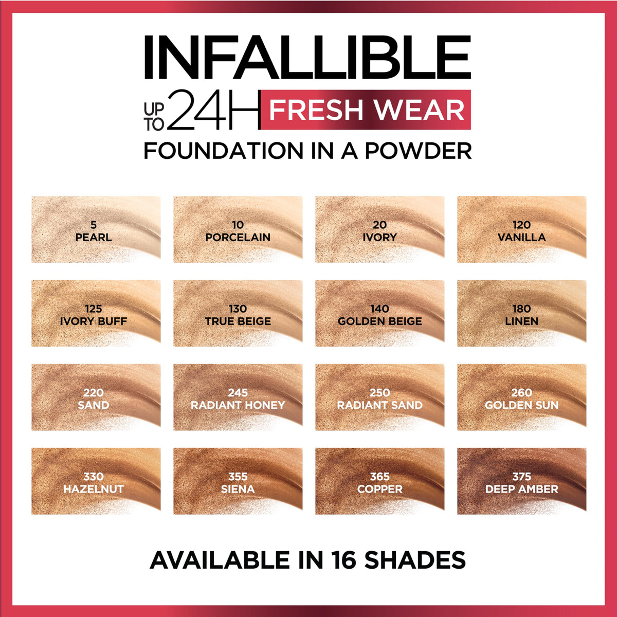 L'Oreal Paris Infallible Fresh Wear Powder Foundation Ivory texture close-up