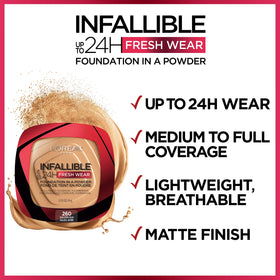 L'Oreal Paris Infallible Fresh Wear Powder Foundation on model