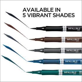 L'Oreal Paris Infallible Grip Eyeliner Green swatch on skin