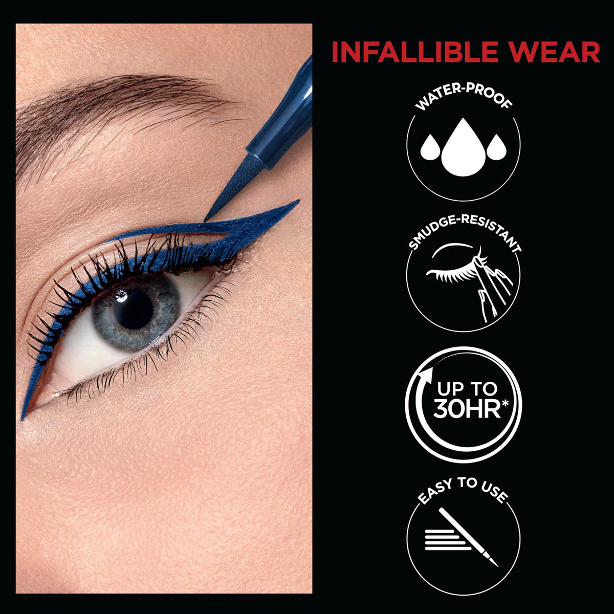 L'Oreal Paris Infallible Grip Eyeliner Green with other makeup products