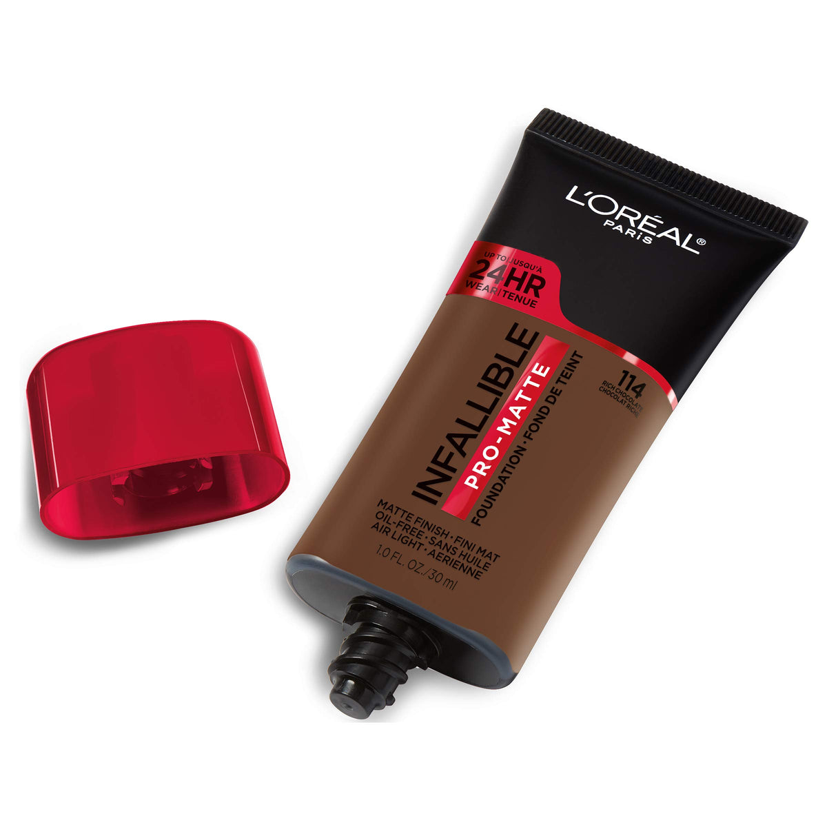 L'Oreal Paris Infallible Pro-Matte Foundation Rich Chocolate bottle side view