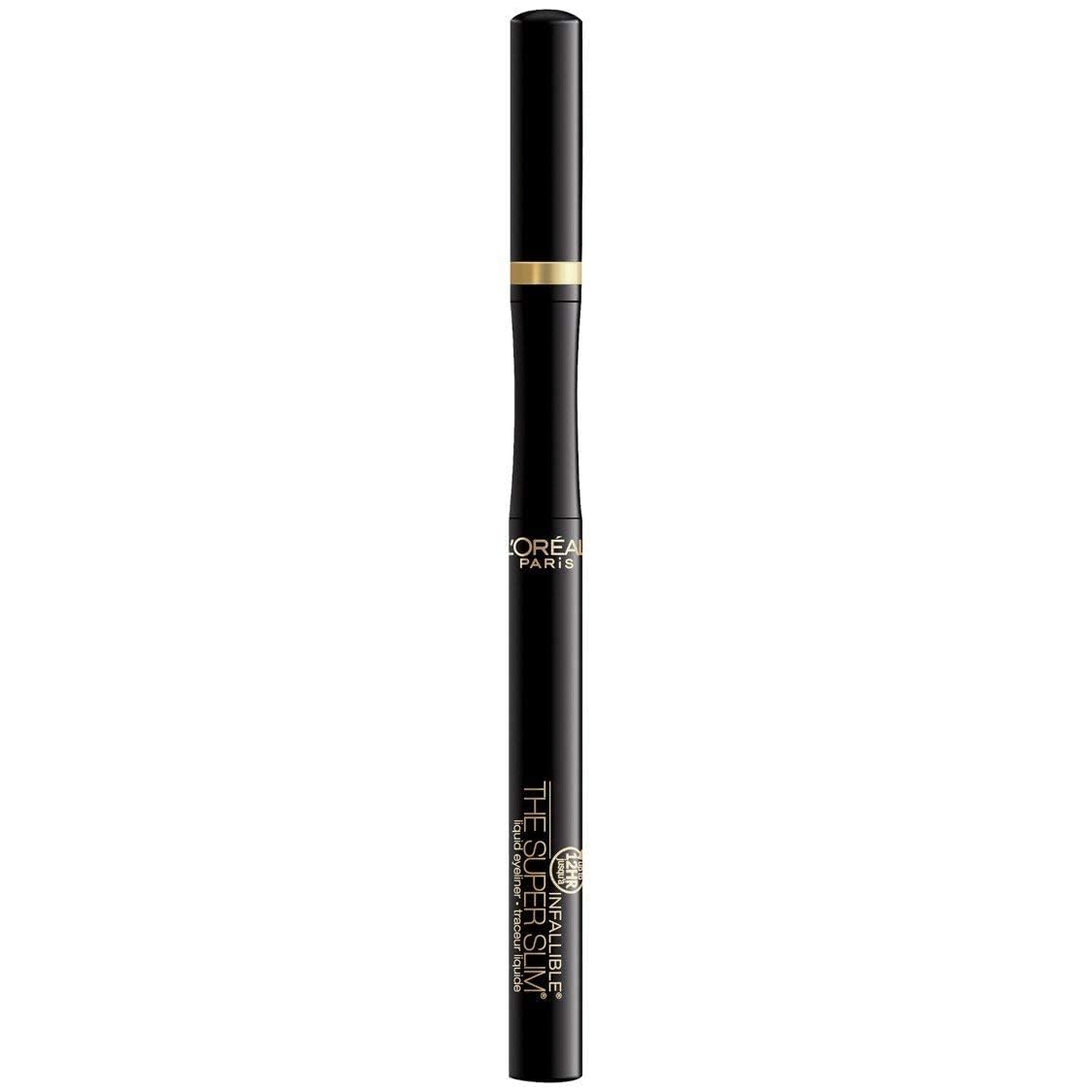 L'Oreal Paris Infallible Super Slim Liquid Eyeliner applied on model's eyes