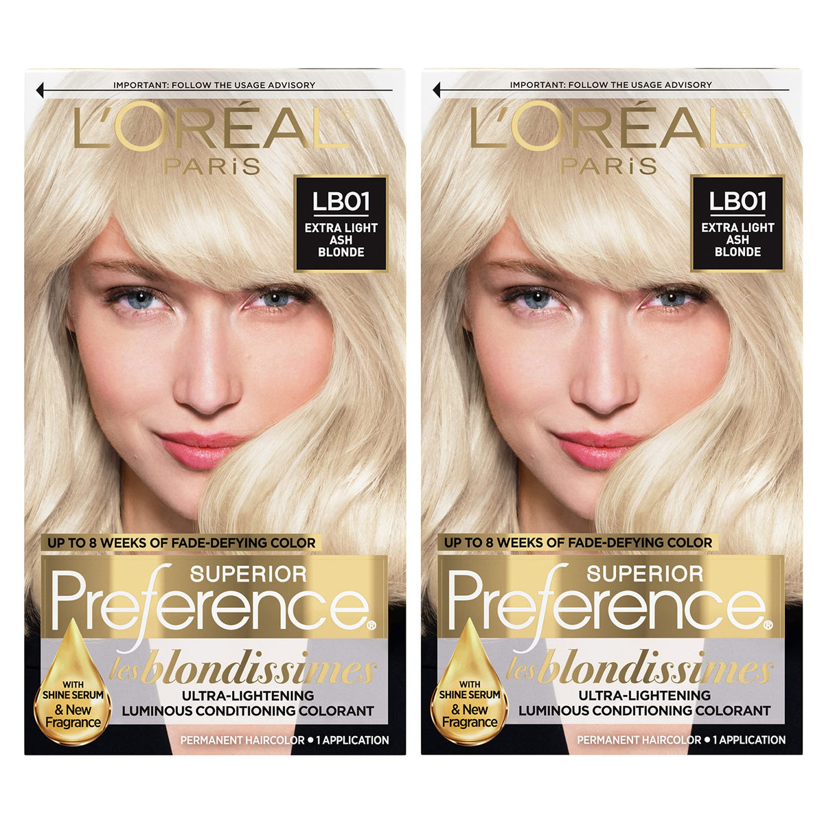 L'Oreal Paris LB01 Extra Light Ash Blonde hair dye kit front view