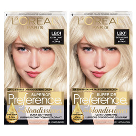 L'Oreal Paris LB01 Extra Light Ash Blonde hair dye kit front view