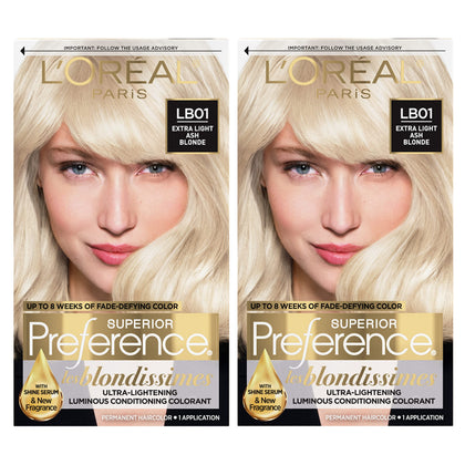 L'Oreal Paris LB01 Extra Light Ash Blonde hair dye kit front view