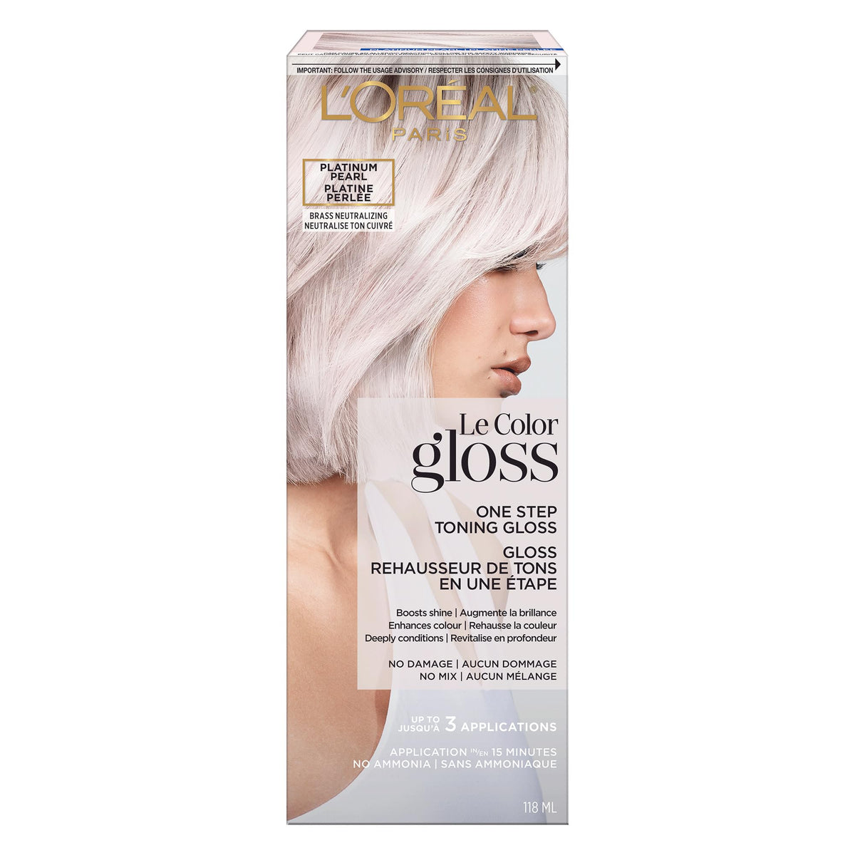 L'Oreal Paris Le Color Gloss Platinum Pearl 4oz front view