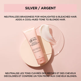 L'Oreal Paris Le Color Gloss Silver on hair strands
