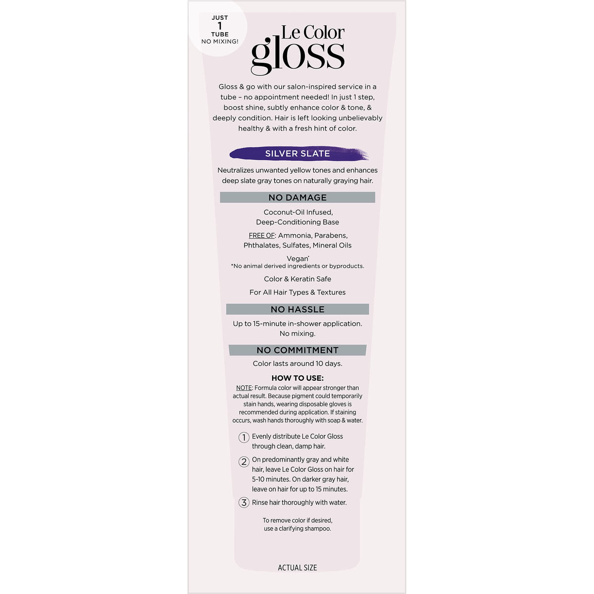 L'Oreal Paris Le Color Gloss Silver Slate application instructions