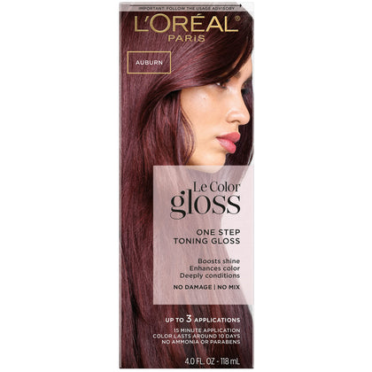 L'Oreal Paris Le Color One Step Toning Hair Gloss Auburn 4oz front view