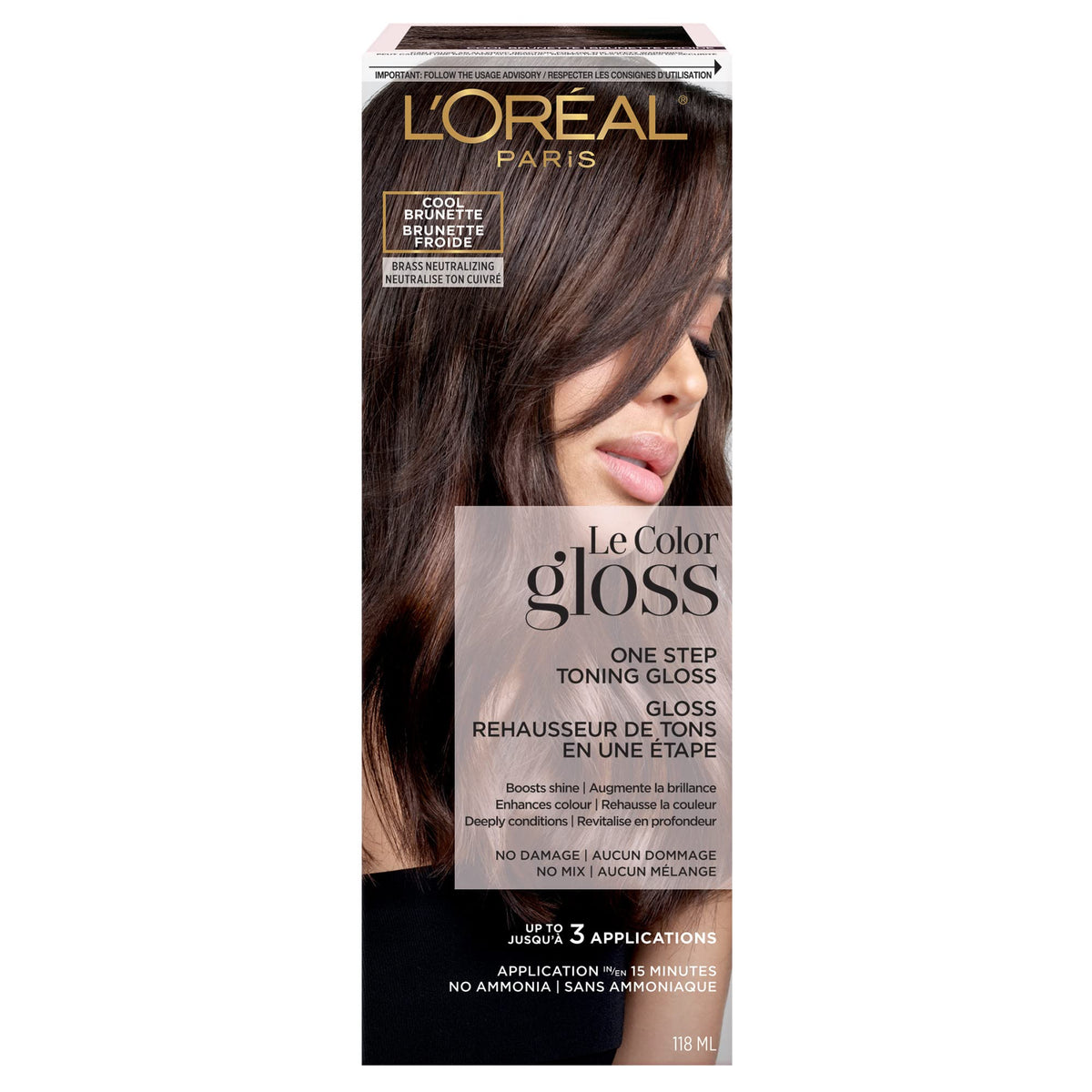 L'Oreal Paris Le Color One Step Toning Hair Gloss Cool Brunette front view
