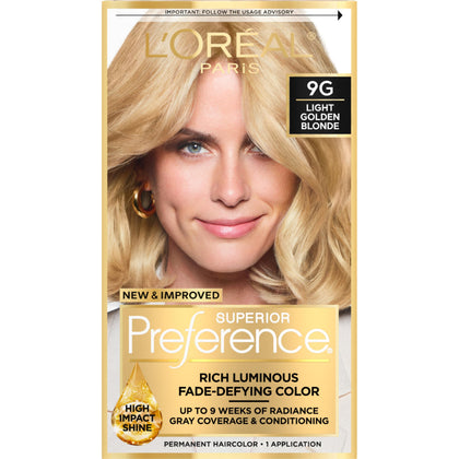 L'Oreal Paris Light Golden Blonde 9G Hair Colour Kit front view