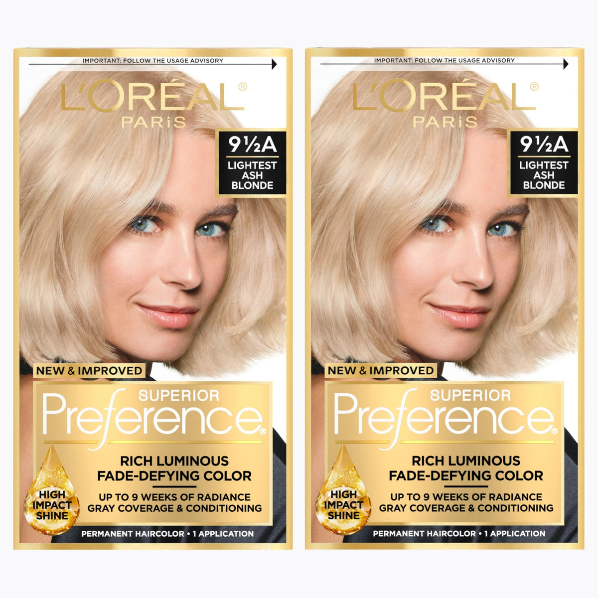 L'Oreal Paris Lightest Ash Blonde Hair Colour Kit front view