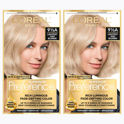 L'Oreal Paris Lightest Ash Blonde Hair Colour Kit front view