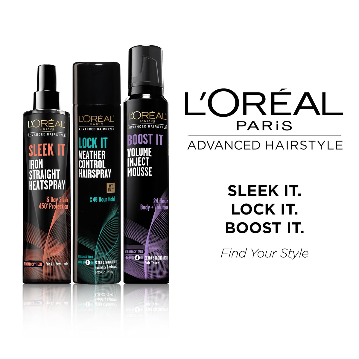 L'Oreal Paris LOCK IT Hairspray back view with ingredient list