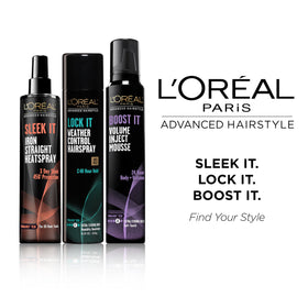 L'Oreal Paris LOCK IT Hairspray back view with ingredient list